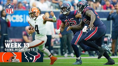 Dec 04, 2022 at 01:09 PM. Houston Texans Staff. The Houston Texans are taking on the Cleveland Browns in Week 13 of the 2022 NFL Regular Season. Follow along on Gameday Central for more highlights ...